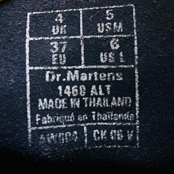 Dr Martens 1460 ALT Black Leather Boots M 5 W 6 Zip-up Double Buckle Combat Punk - Picture 7 of 8